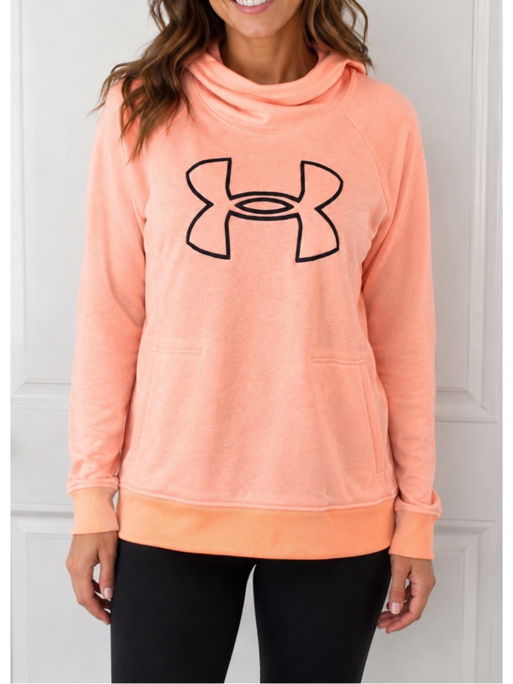 Womens Under Armour bright orange hoodie sweatshirt